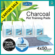 [Cuddly Paws] Charcoal 200pcs 60x45cm Ultra-absorbent Pets Training Pee Pads with Odour Control
