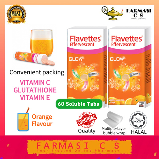 Qoo10 Flavettes Effervescent Glow Vitamin C 1000mg Glutathione Vitamin E Dietary Manageme