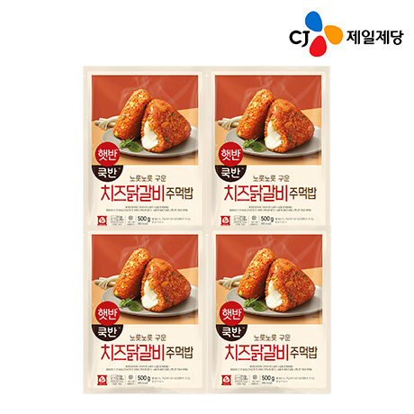 [W프라임] CJ제일제당 햇반 쿡반 치즈닭갈비주먹밥 500g 4팩