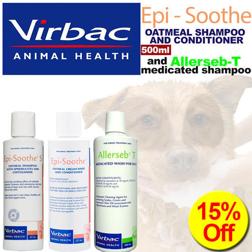 Qoo10 - Shampoo from Virbac Animal Health (Epi-Soothe and Allerseb-T) _dsnc  : Pet Care