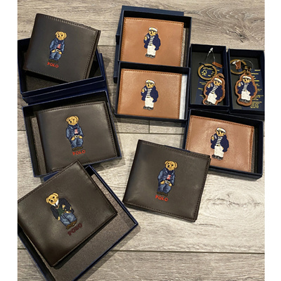 Global Shop」- Polo Ralph Lauren Polo Bear Unisex Bi-fold Wallet Card Wallet  Keychain 4 Types