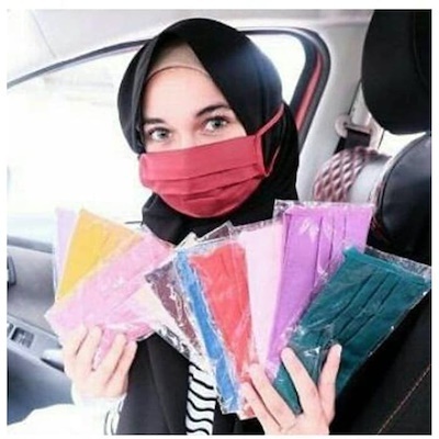 Qoo10 Get 3 pcs Masker Kain Hijab Tali Sambung 