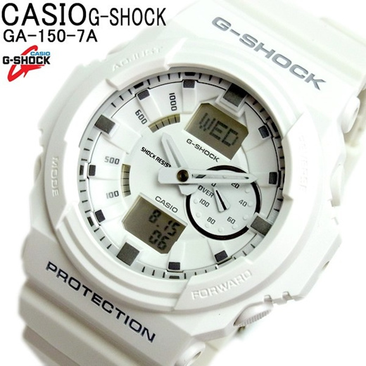 Qoo10 Casio Casio G Shock Ga 150 7 A White Analog Combination G Shocky Watch Jewelry
