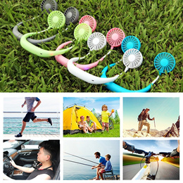 Hands-Free Neck Hanging USB Charging Mini Sports Fan 3 Gears USB Air Conditioner