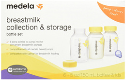 Medela Breast Milk Collection Storage Feeding Bottle w/ Lid 5 oz/ 150 ml X4