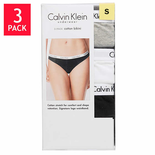 calvin klein 3 pack cotton bikini