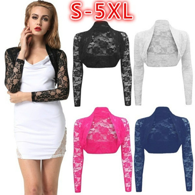 Qoo10 Fashion Wanita Sexy Floral Lace Shrug Bolero Pernikahan