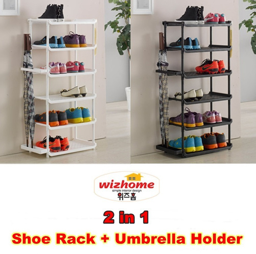 Qoo10 6 Tire Shoe Rack 4 Tire Shoe Rack Umbrella Holder Multi Shoes Rack Ent Furniture Deco