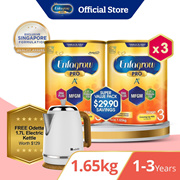 Use Qoo10 Coupon $40 [Bundle of 3 x Twinpack] Enfagrow Pro A+ Milk Powder Formula for Children DHA+ Stage 3 1.65kg + Free Gift