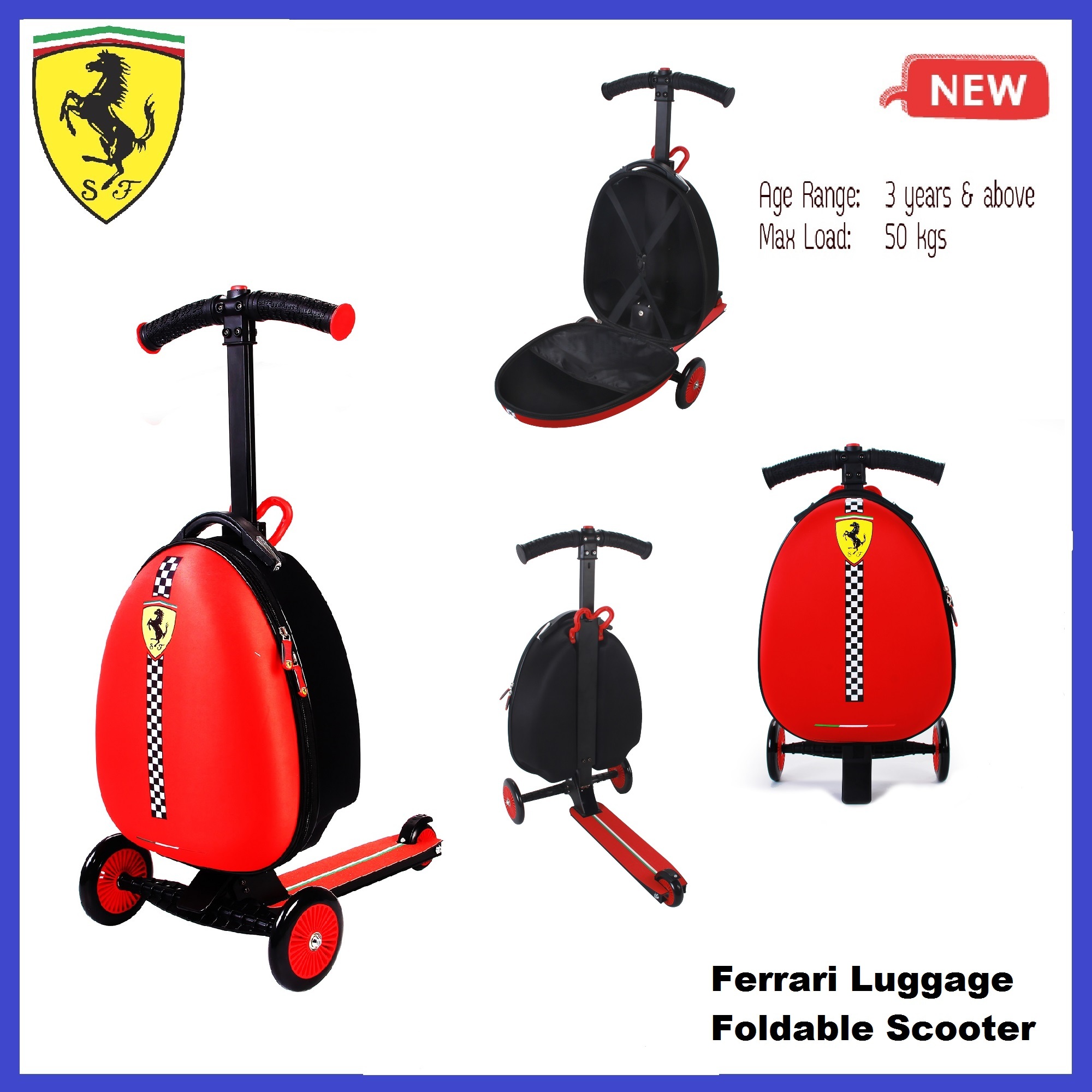 ferrari luggage scooter