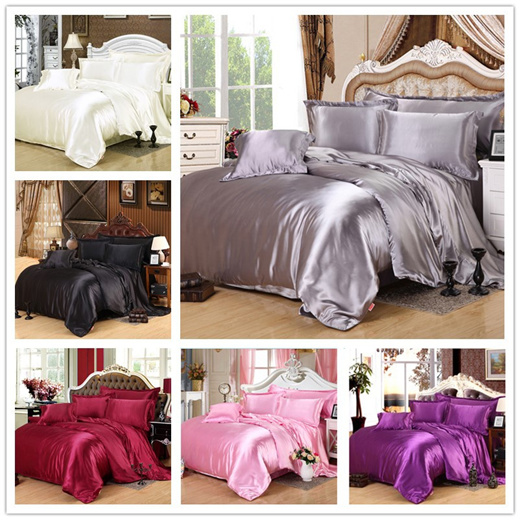 Qoo10 Luxury Silk Damask Bedding Sets Nice Feel Bed Sheets Duvet