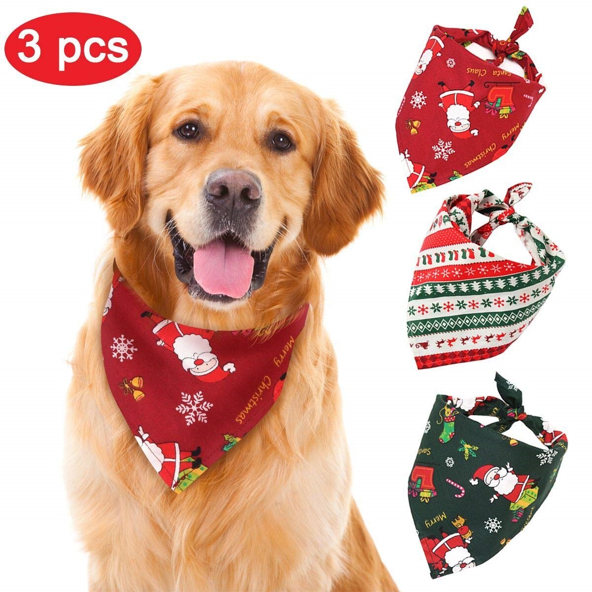 christmas dog bandanas