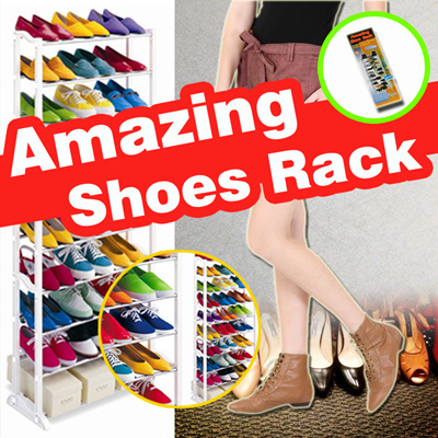 Qoo10 Amazing Shoe Rack 10 Tingkat 30 Pairs Rak Sepatu Tingkat Furniture Dekorasi