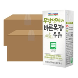 파스퇴르 무항생제 바른목장우유 190mL48팩 /멸균우유/어린이간식