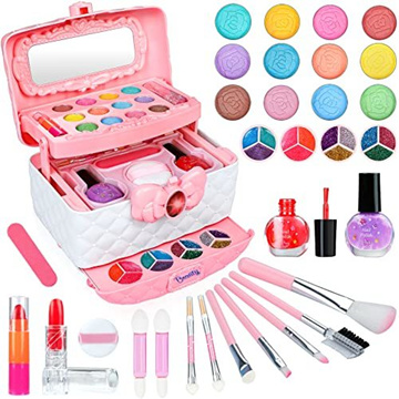 PERRYHOME Kids Makeup Kit for Girl 35 Pcs Pretend Play Makeup Set