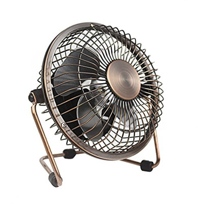 Qoo10 Small Desk Fan Quiet Usb Mini Retro Metal Personal Desk