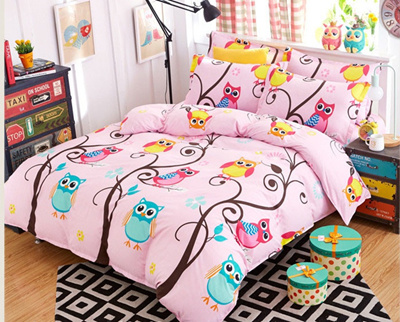 Qoo10 Happy Owl Bed Pillowcases Duvet Cover Set Quilt Cover Set