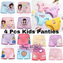 LJMOFA 4pcs Children Girl Underpants Briefs Cartoon Princess Kids