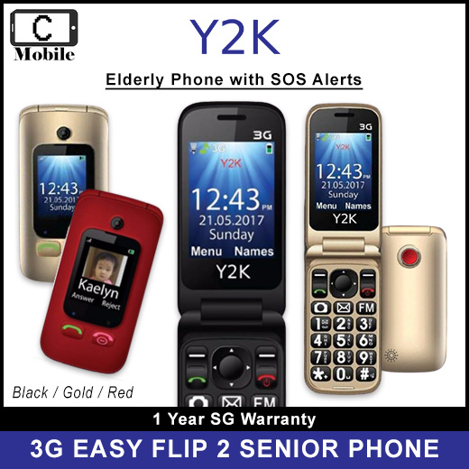 Qoo10 Y2k 3g Flip2 Senior Citizen Phone Elderly Phone 1 Year Local Warran Mobile Devices