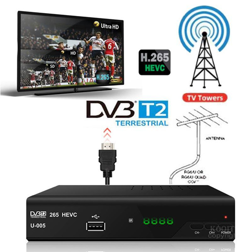 H265 AC3 Hevc Dvb T2 Tv Receive Decoder With Dolby ac3 Hevc 10Bit H265  Updated From DVB-T For Europe Italy Etc