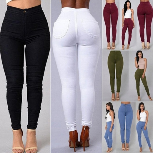 Women Brushed Stretch Thick Autumn and Winter Pants Tight Warm