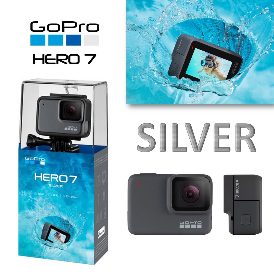 Qoo10 Gopro Hero 7 Action Camera Silver International