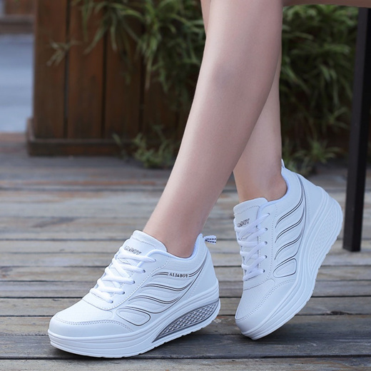 designer white platform sneakers