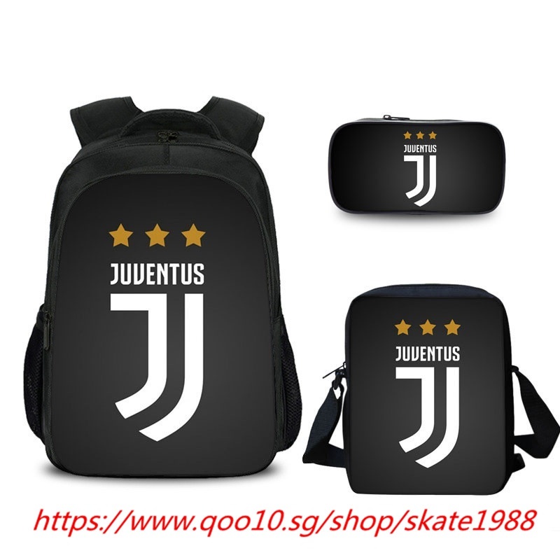 Qoo10 Juventus Football Pattern Student Computer Backpack Three - qoo10 roblox three piece bag kids fashion