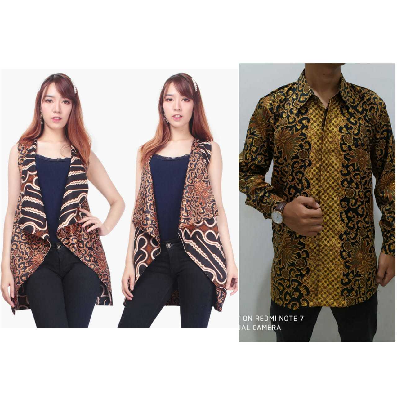 Couple Batik Zuzu Atasan Bolero Wanita Dan Kemeja Lengan