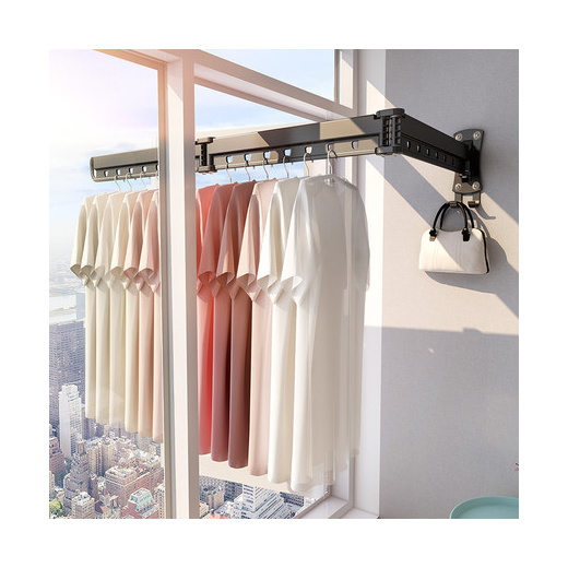 Qoo10 Wall Mounted Laundry Clothes Drying Rack Retractable Foldable Arm Hang Furniture Deco - Wall Mounted Clothes Drying Rack Singapore