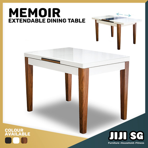 tempered glass extendable dining table