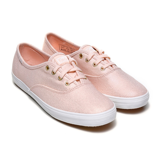 keds champion metallic rose gold