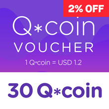 [2% off] 30 Qcoin (= USD 36) Top Up voucher