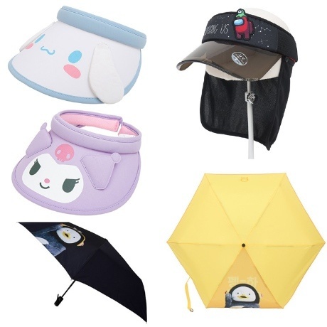 [W+] 캐릭터 모자 우산 모음 펭수 디즈니 어몽어스 등