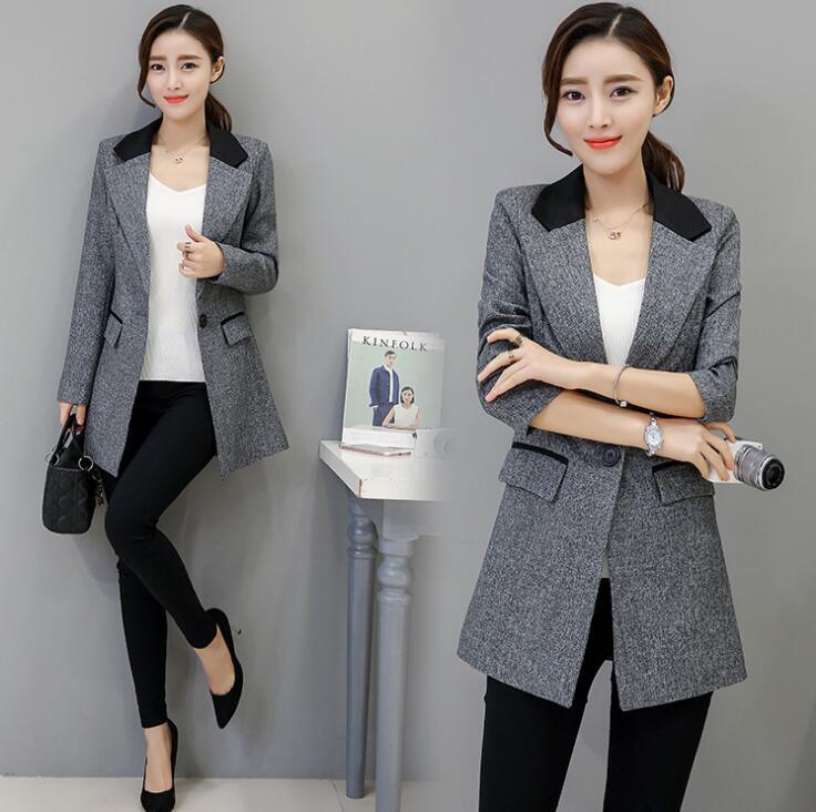 Qoo10 Suit New Slim Slimming Long Blazer Women S Clothing