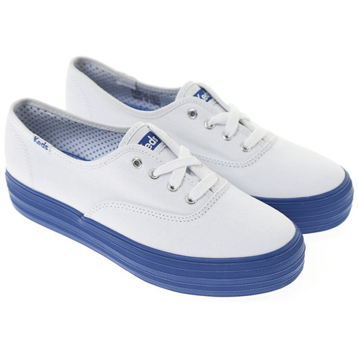 blue and white keds