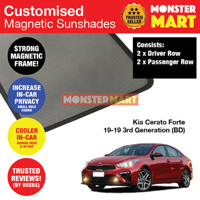 Kia Cerato Forte 2019 3rd Generation Bd Customised Car Window Magnetic Sunshades 4 Pieces