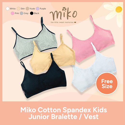 Qoo10 - Miko C413 Cotton Spandex Junior / Young Adult Bralette / Vest / Bra  /  : Underwear/Socks