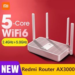 Xiaomi Redmi AX3000 Router Gigabit 2.4G/5.0GHz WiFi 6 Wide Range Signal  Dual-core CPU 256MB RAM 4 High-gain Antenna Mesh Router