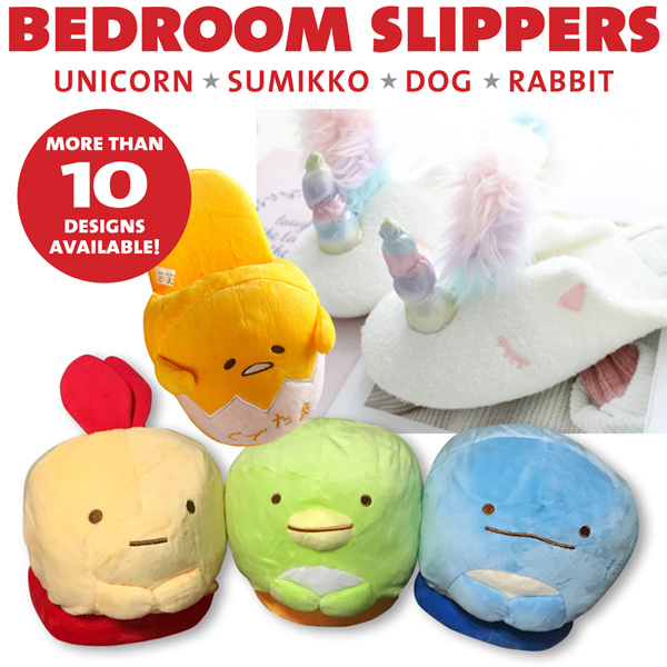 Bedroom Slippers Unicorn Dog Cat Gudetama Sumikko Home Bathroom Gift Deals for only S$34.99 instead of S$34.99