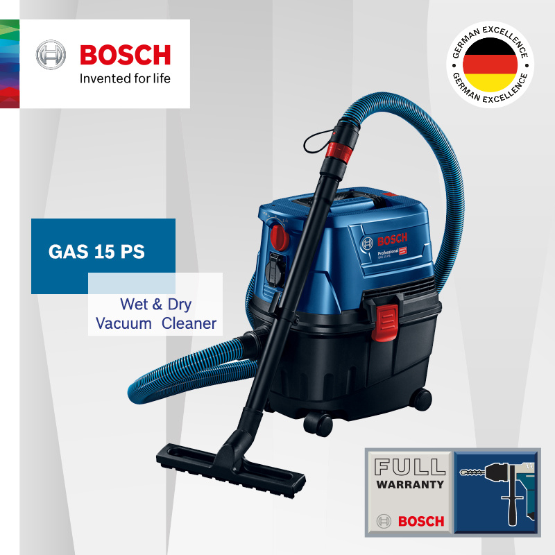 Boschofficial E Store Bosch Gas 15 Ps Wet And Dry Vacuum Cleaner Compact And Impact Resistant