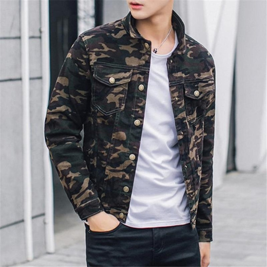 Men's camouflage 2025 denim jacket