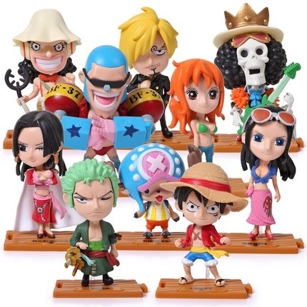 Qoo10 One Piece 10pcs Set海贼王新世界篇2年后草帽团 全套10款模型公仔 玩偶摆件 Collectibles Books
