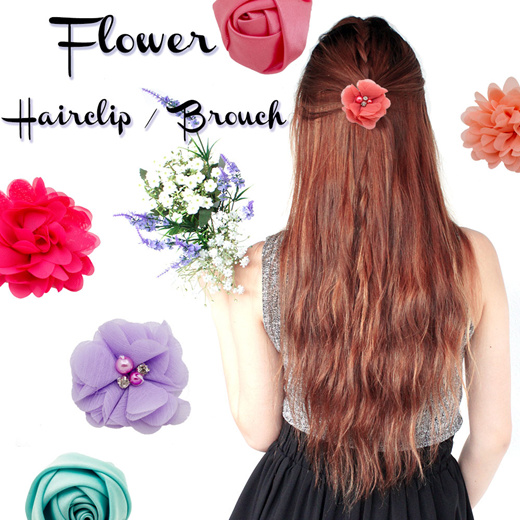 satin flower hair accessories