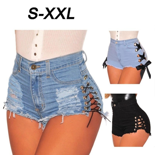 plus size jean shorts with lace