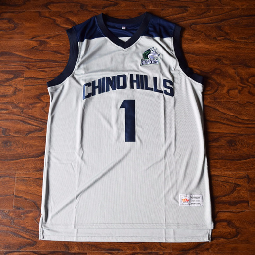 Lamelo Ball #1 Chino Hill Basketball Stitched Jersey High School Gray Stitched 