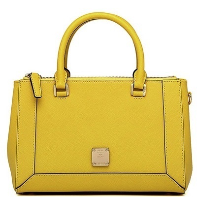 yellow mcm bag