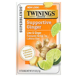 Twinings Herbal Tea Lemon & Ginger Caffeine Free 25 Tea Bags 1.32 oz (37.5  g)