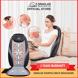 Snailax Massage Seat Cushion with Heat - Memory Foam Support Pad in Neck  and Lumbar,2 Heat Levels, 10 Vibration Massage Motors, Back Massager,  Massage Chair Pad for Home Office Navy Blue