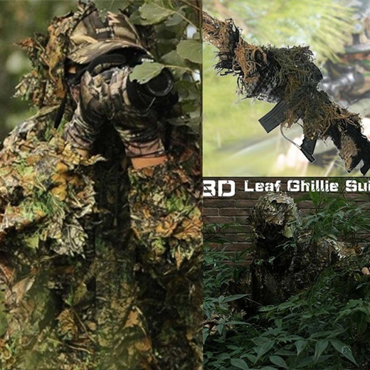 Camouflage 3D Leaf Clothing Hunting Camo Yowie Sniper Archery Ghillie Suit Set